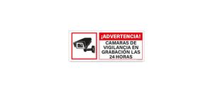 Advertencia Camaras de Vigilancia en Grabacion las 24 Horas