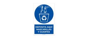 Deposite Aqui Mascarillas y Guantes