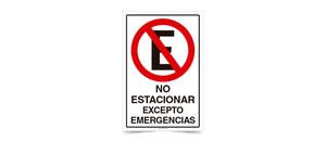 No Estacionar Excepto Emergencias