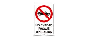 No Entrar Pasaje sin Salida Auto