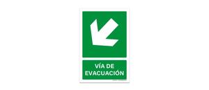Via de Evacuacion Flecha Abajo Izquierda