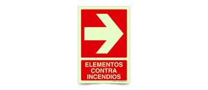 Fotoluminiscente Elementos contra Incendios Flecha Derecha