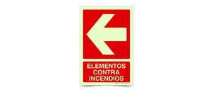 Fotoluminiscente Elementos contra Incendios Flecha Izquierda