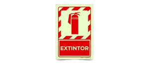Fotoluminiscente Extintor a