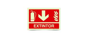 Fotoluminiscente Extintor Aqui