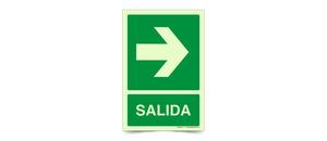 Fotoluminiscente Salida Flecha Derecha