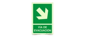 Via de Evacuacion Flecha Derecha Abajo