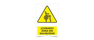 Cuidado Zona sin Salvavidas