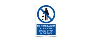 No Tirar Basura a la Psicina Esp Ing