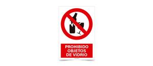 Prohibido Objetos de Vidrio