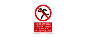 No Corra en la Zona de Psicina Esp Ing