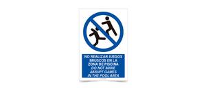 No Realizar Juegos Bruscosen la Zona de Psicina Esp Ing
