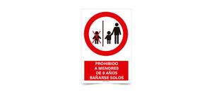 Proihibiod a Mewnores de 8 Anos Banarse Solos