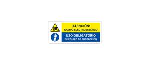 Atencion Campo Electroestatico Uso Obligatorio de Equipo de Proteccion