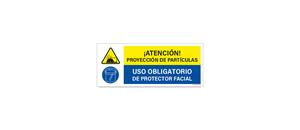 Atencion Proyeccion de Particulas Uso Obligatorio de Protector Facial B