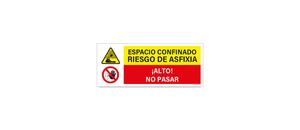 Espacio Confinado Riesgo de Asfixia Alto No Pasar