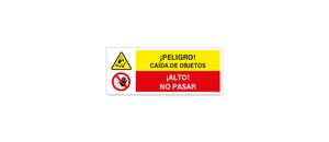 Peligro Caida de Objetos Alto No Pasar