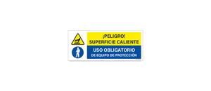Peligro Superficie Caliente Uso Obligatorio de Equipo de Proteccion